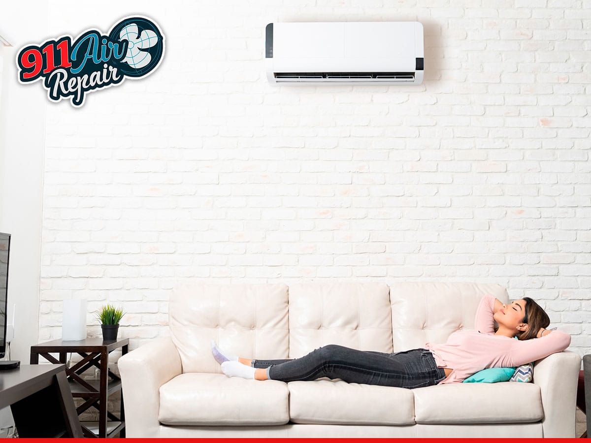 Woman Enjoying Her Brand New Mini-Split HVAC System In Maricopa